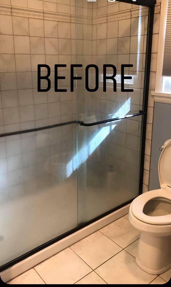 Shower before cleaning