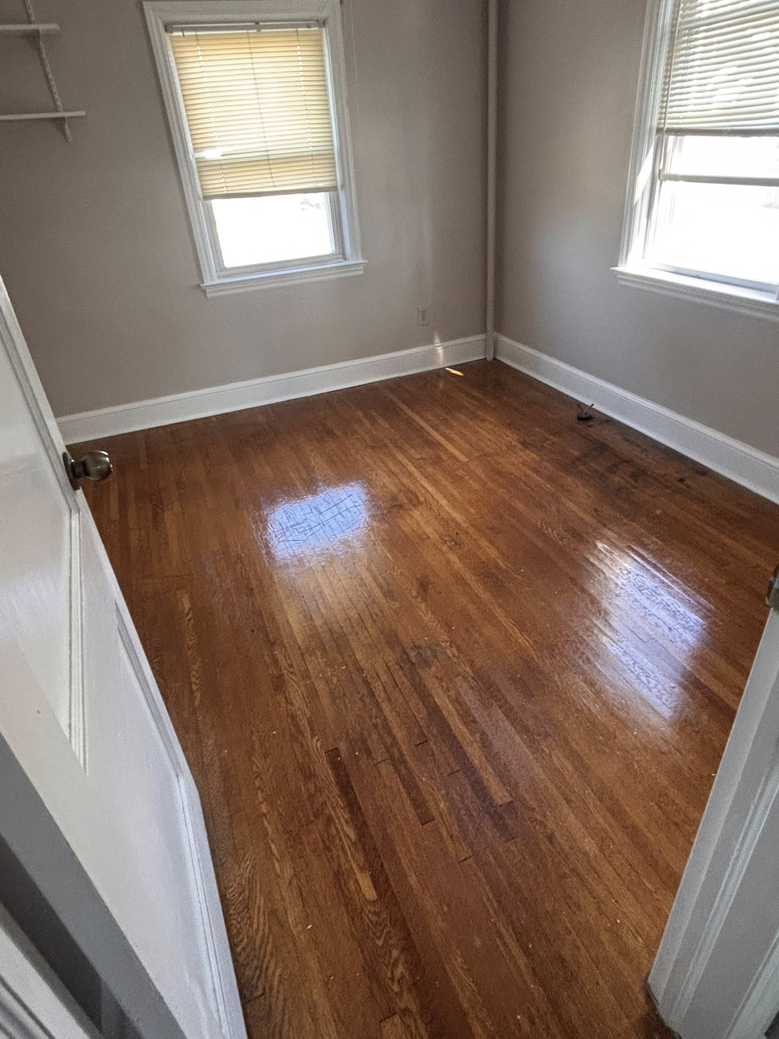 Polished hardwood floors